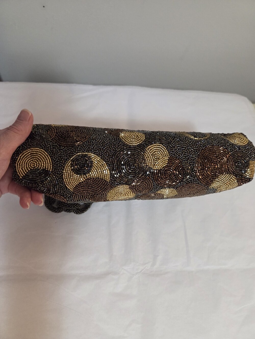 Gold & Bronze Beaded Evening Bag - Picture 5 of 5